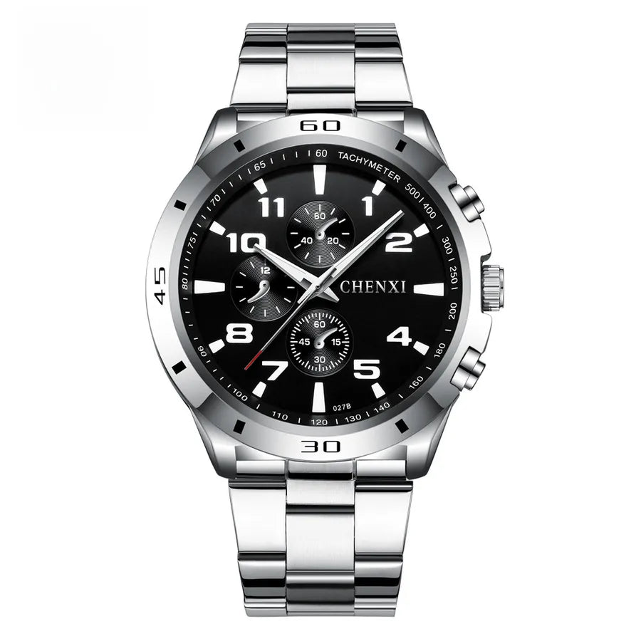 Dawn Hot Business Watch Luminous Waterproof Quartz Watch 027B Wholesale Three Eyes Decoration Men's Sports Watch
