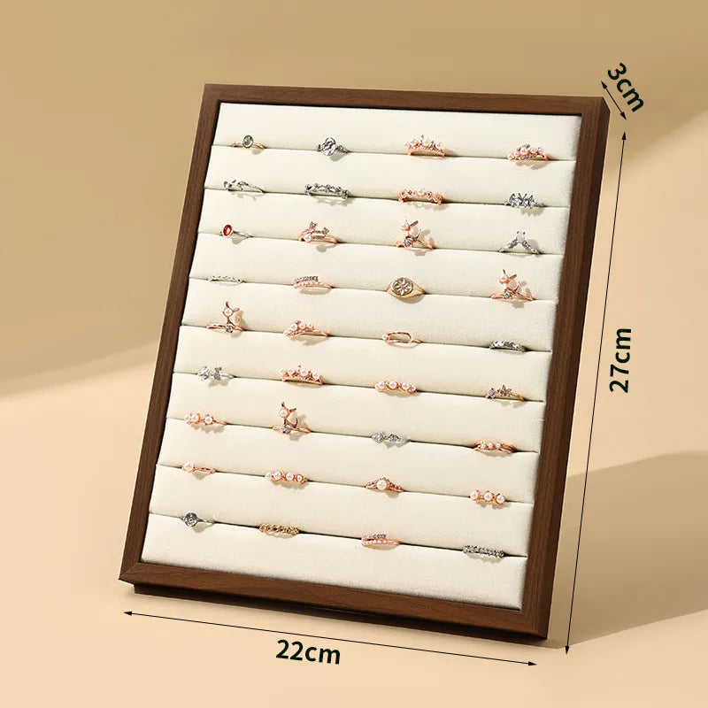 1 Piece solid wood Flannel Simple Style Square Jewelry Display