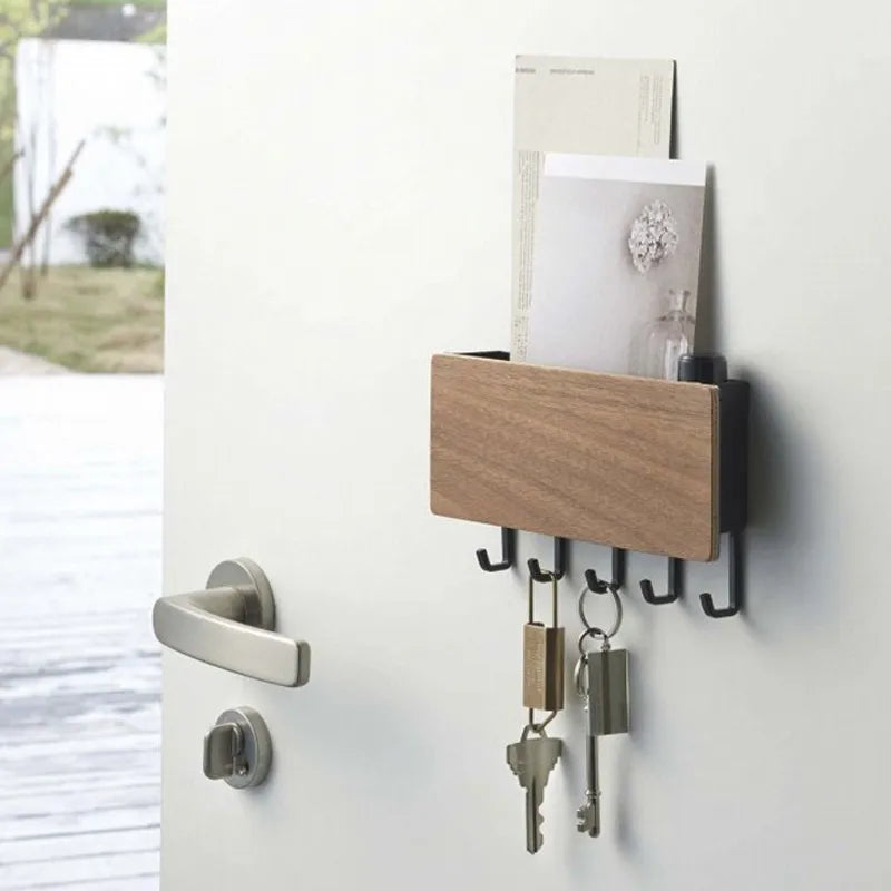 Factory wholesale nail-free key storage rack household entrance door punch-free hook creative metal storage rack
