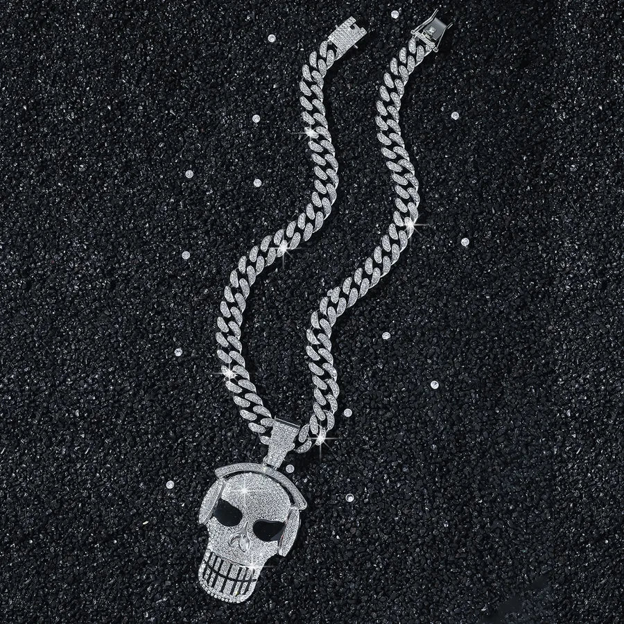 Hip-Hop Punk Skull Alloy Zinc alloy Plating Men's Pendant Necklace Men Pendant Necklaces