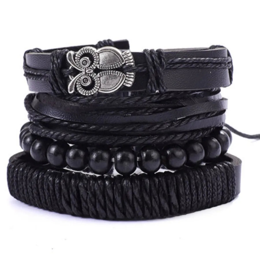 Hot Men's Leather Bracelet Woven Leather Strap Bracelet Accessories Fashion Fashion Fashion Bracelet Ornament