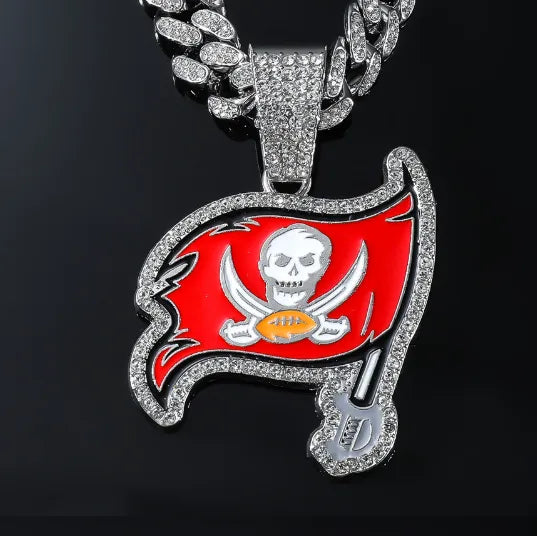 New Arrival Pirate Full Diamond Pendant European Hip Hop Hip Hop Popular Ornament Alloy Necklace Wholesale