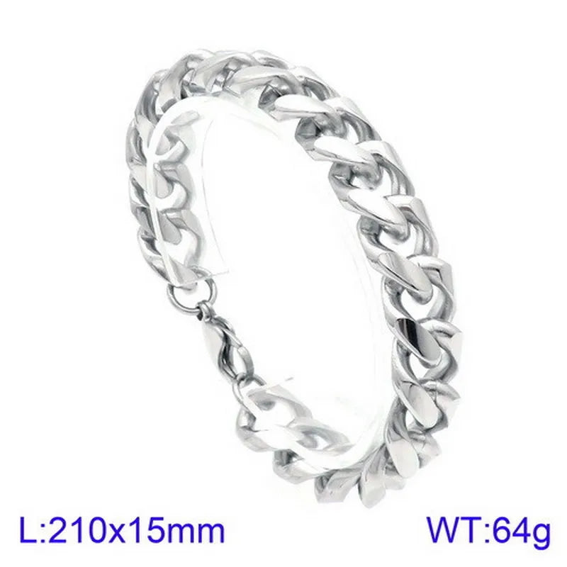 Simple Style Solid Color Titanium Steel Men's Bracelets