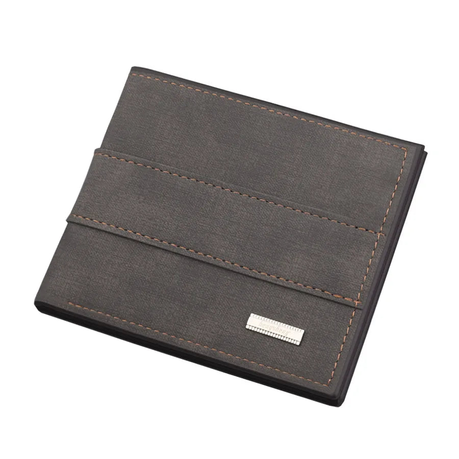 men's wallet short wallet retro zipper bag horizontal casual frosted multi-card pocket small wallet