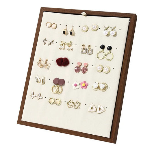 1 Piece solid wood Flannel Simple Style Square Jewelry Display