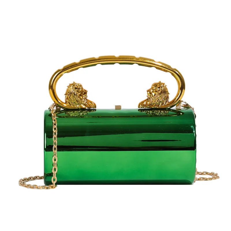 Women's Pu Leather Solid Color Elegant Cylindrical Lock clasp Crossbody Bag
