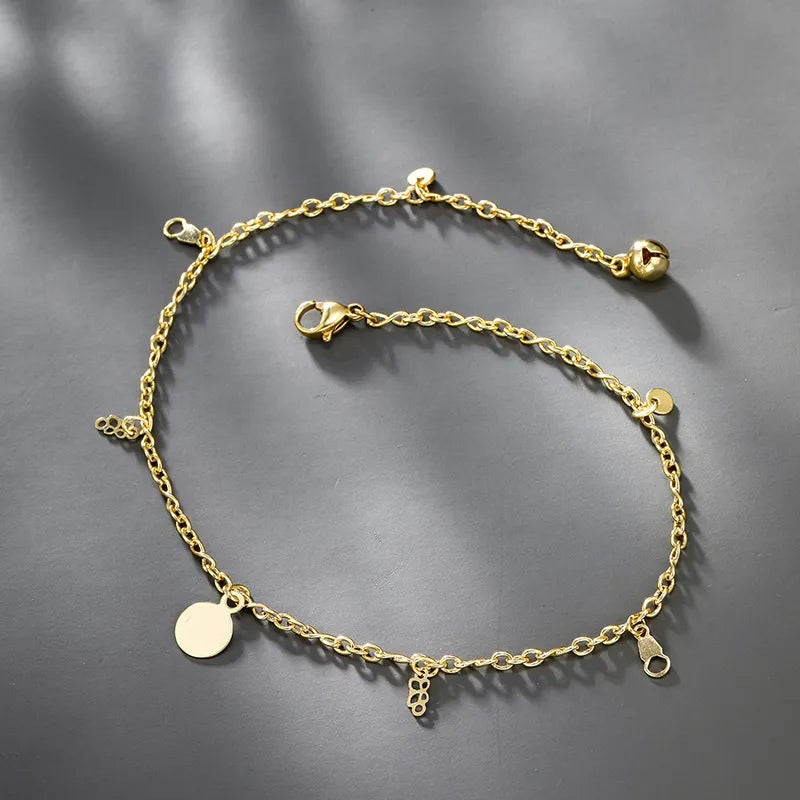 Wholesale Jewelry Elegant Lady Simple Style Geometric Copper 18K Gold Plated Plating Anklet