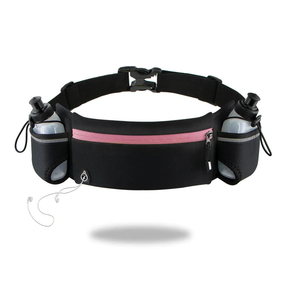 Running waist bag men and women with double kettle bag with sports fitness fashion belt outdoor marathon wholesale