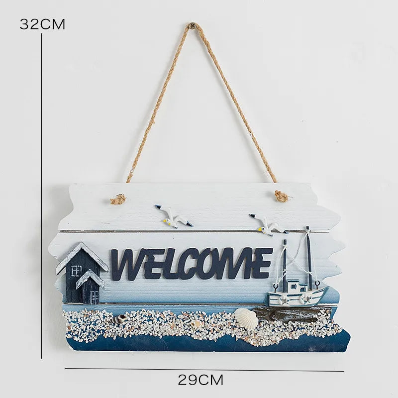 Marine Style Letter Ocean Wood pendant Wall Art