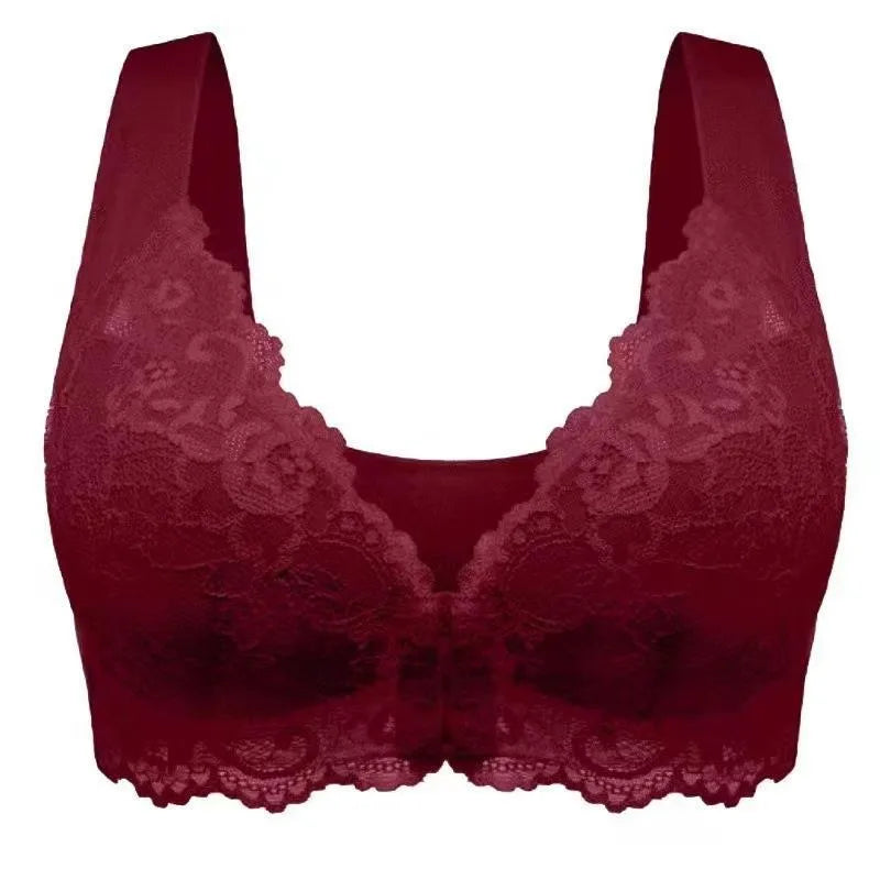 manufacturers wholesale front opening buckle large size no steel ring bra large chest small comfortable breathable ladies underwear
