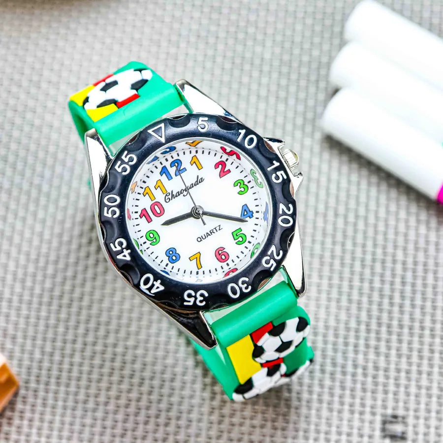 Fashion Football Children's Luminous Watch Kindergarten Only Look at Time Electronic Watch Boys Outdoor Sports Waterproof Tide Watch