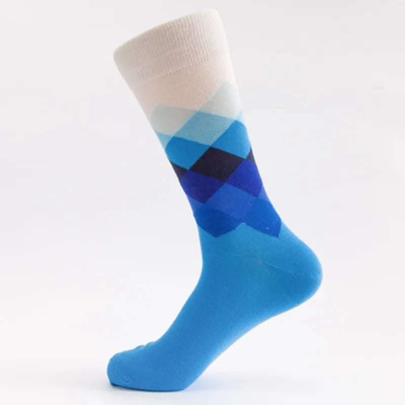 Men'S Sports Printing Nylon Cotton Jacquard Crew Socks