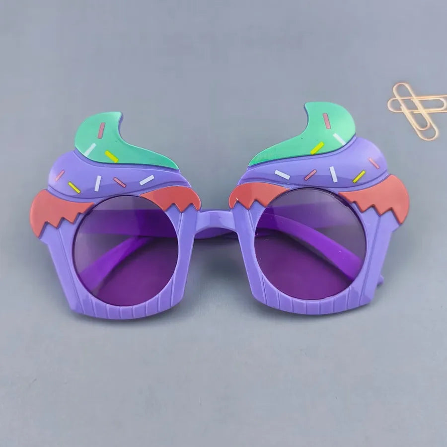 Cute Novelty Ice Cream Ac Tinted Lenses Special-Shaped Mirror Full Frame Kids Sunglasses