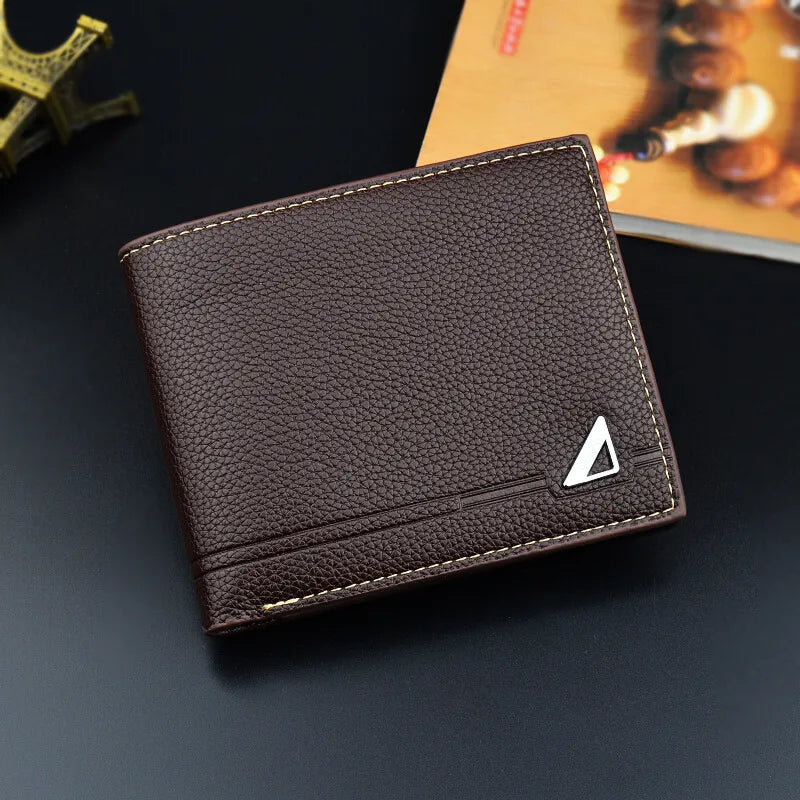 men's solid color pu leather open wallets