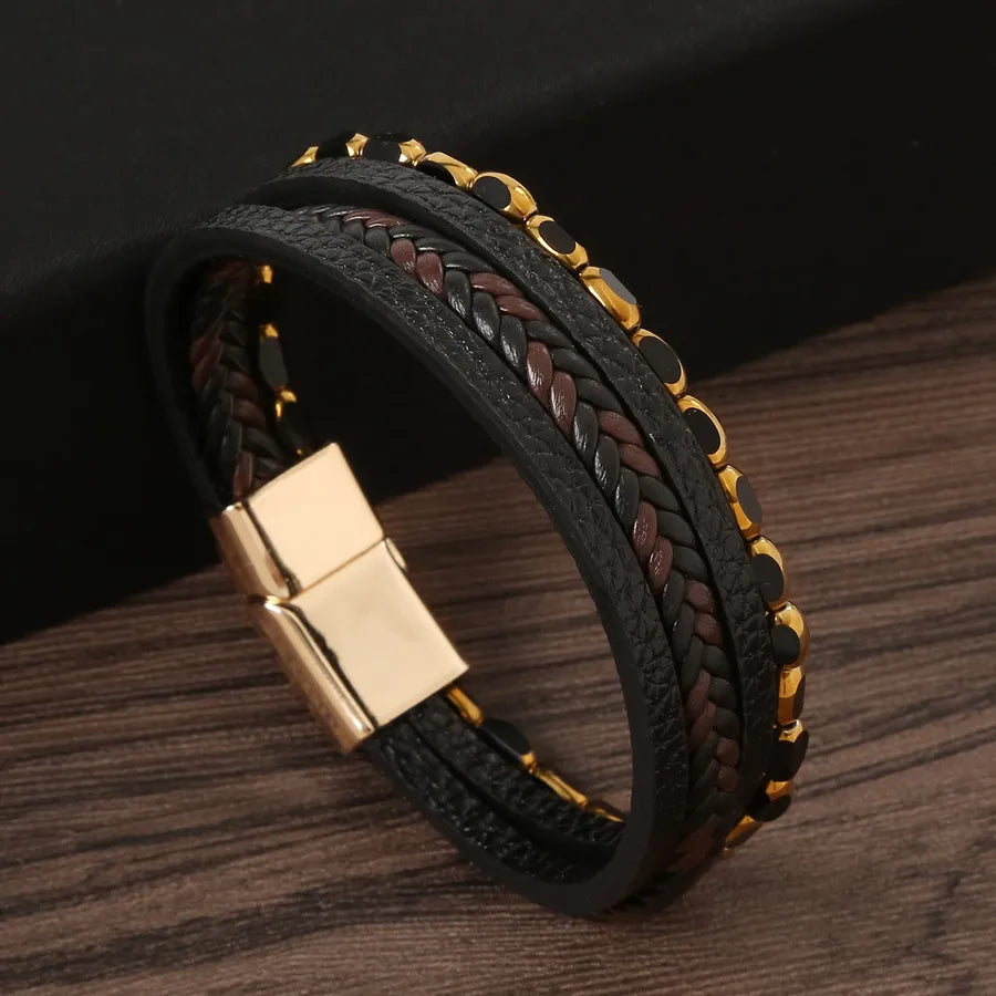 classical grain alloy handmade men's bracelets