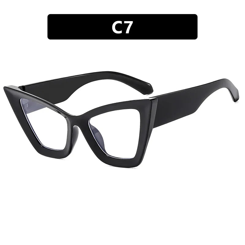 hip-hop exaggerated streetwear solid color ac cat eye full frame men's sunglasses
