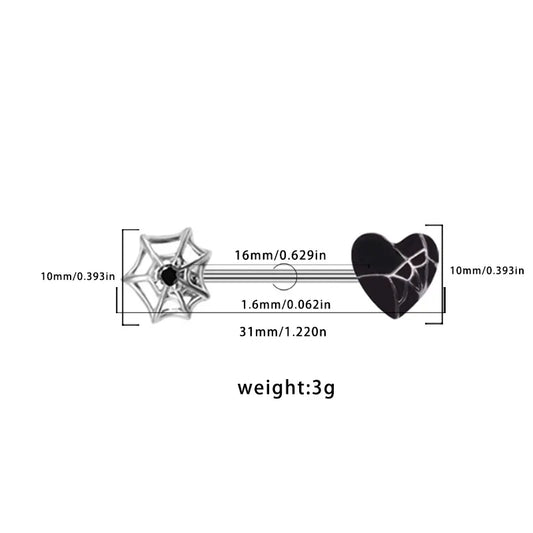 1 Piece Nipple Rings & Studs Hip-Hop Sexy Punk Heart Shape Smiley Face 316 Stainless Steel Arylic Alloy Epoxy Plating Inlay Acrylic Rhinestones White Gold Plated nipple ring Nipple Rings & Studs