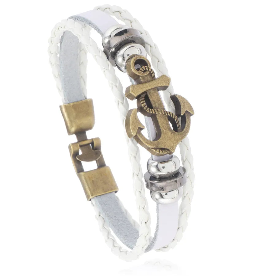 Retro Geometric Alloy Leather Men's Bracelets