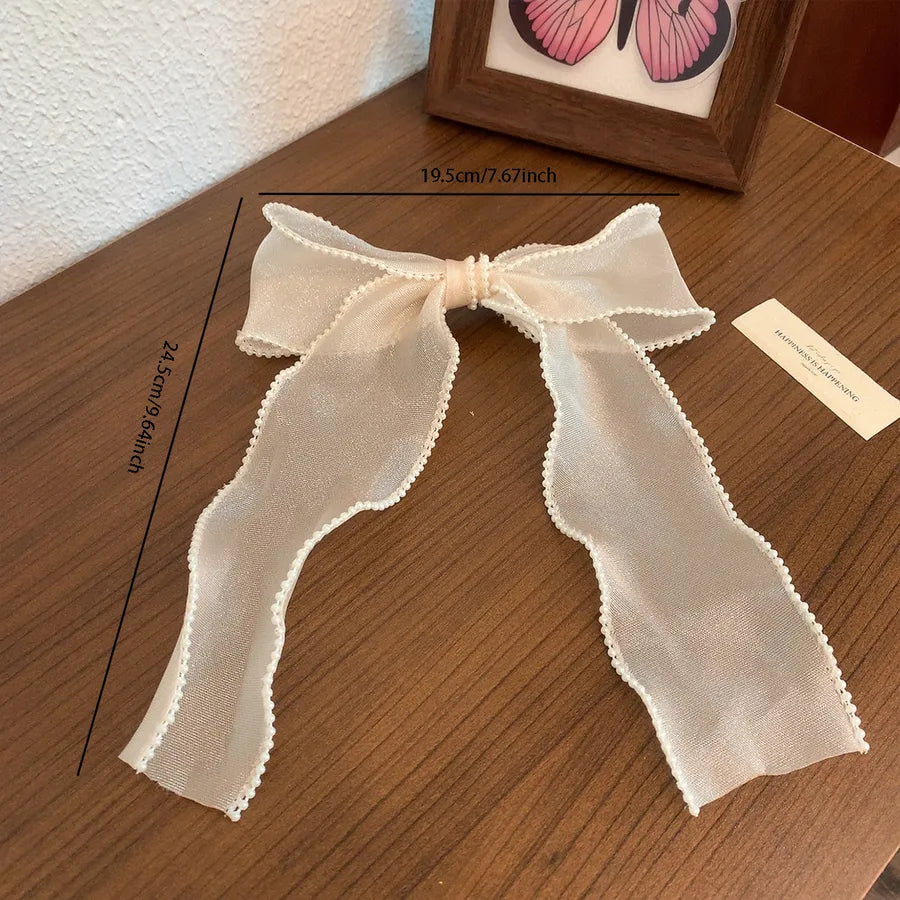 Classic Style Women's Bow Knot Fabric Spring Clip