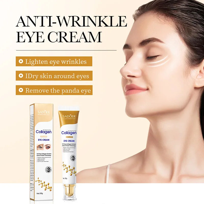 English SADOER collagen anti-wrinkle eye cream moisturizing hydrating eye care eye cream Wholesale