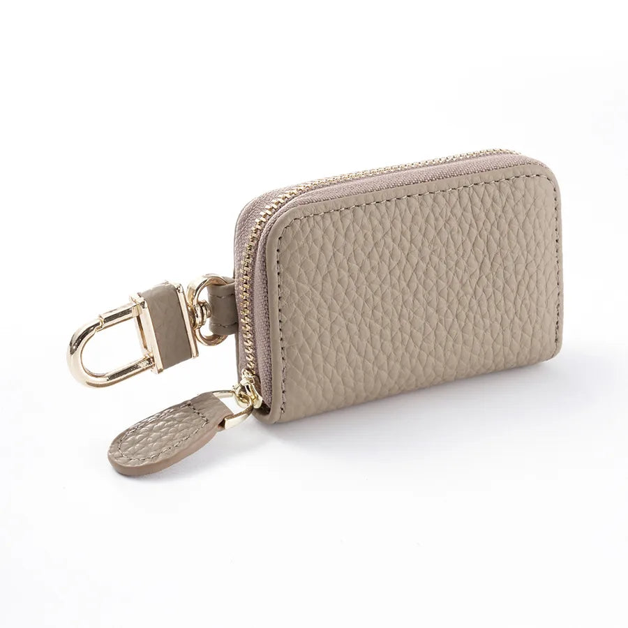 universal leather car key case utility vehicle key case portable double zipper key case