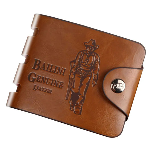 New Men's Short wallet Vintage wallet Large Capacity Buckle wallet Factory Direct for Exclusive