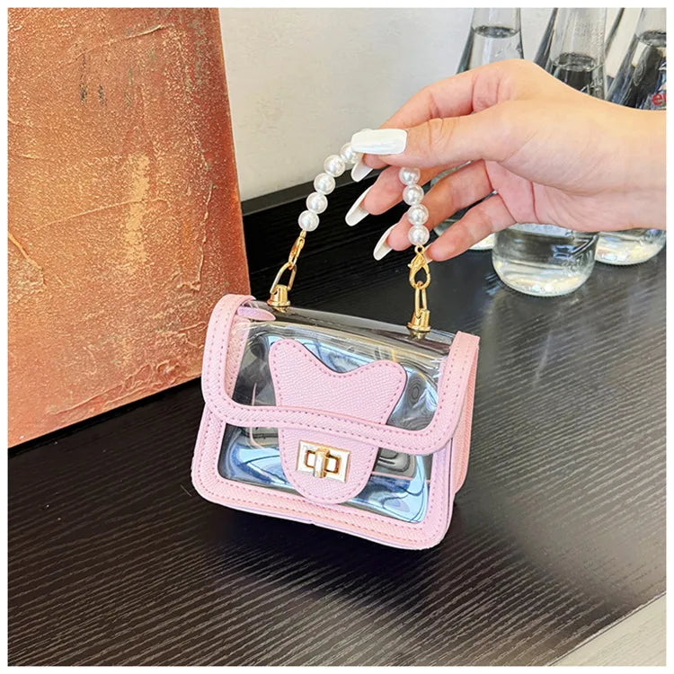 Summer New Crossbody Bag Cute Stylish Bag Pearl Classic Style Chain Transparent Handbag Shoulder Bag