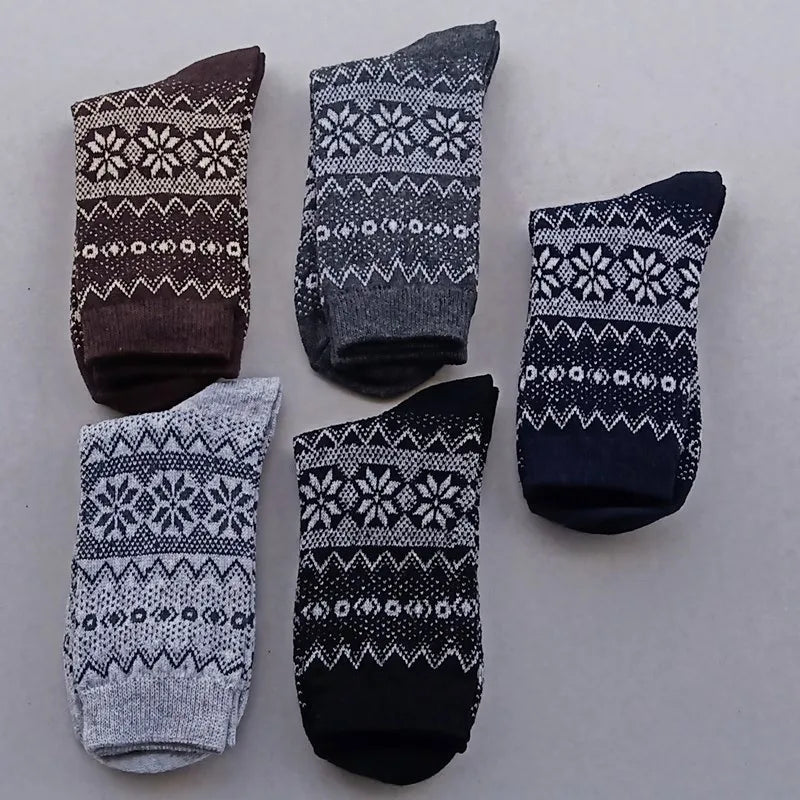 men's fashion printing wool crew socks