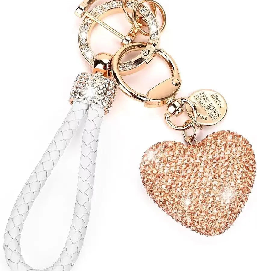 Sweet Simple Style Letter Heart Shape Alloy Inlay Rhinestones Bag Pendant Keychain