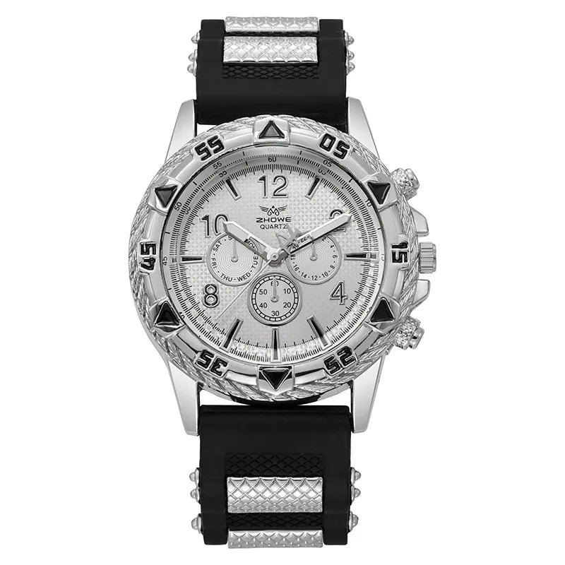 New in stock yellow gold men's watch large dial Men's Watch Middle East popular light luxury non-waterproof silicone watch