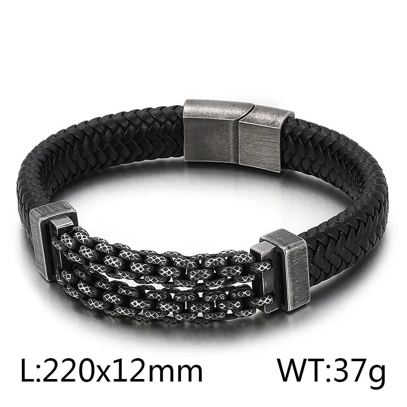Simple Style Geometric Cowhide Titanium Steel Plating 18K Gold Plated Women's Men's Bangle