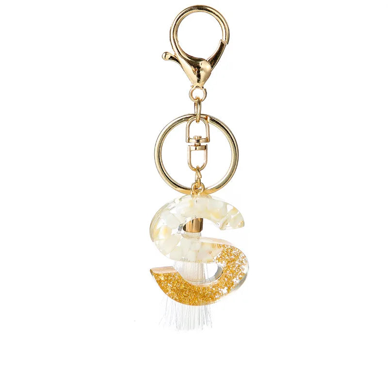 Elegant Letter Tassel Resin Unisex Unisex Keychain