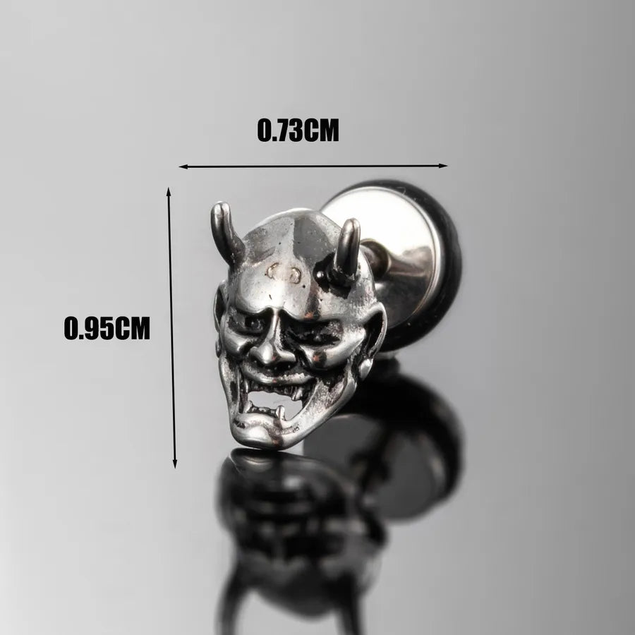 1 Piece Halloween Hip-Hop Vintage Style Rock Sun Skull 316 Stainless Steel Ear Studs