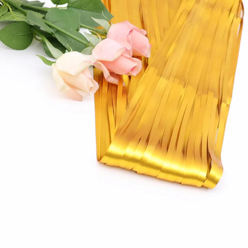 Solid Color Solid Color Plastic Graduation Party Tinsel curtain