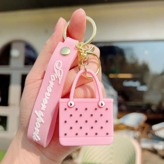 1 Piece Modern Style Bag Letter Alloy Silica Gel Women's Lobster Trigger Clasp Closure Bag Pendant Keychain