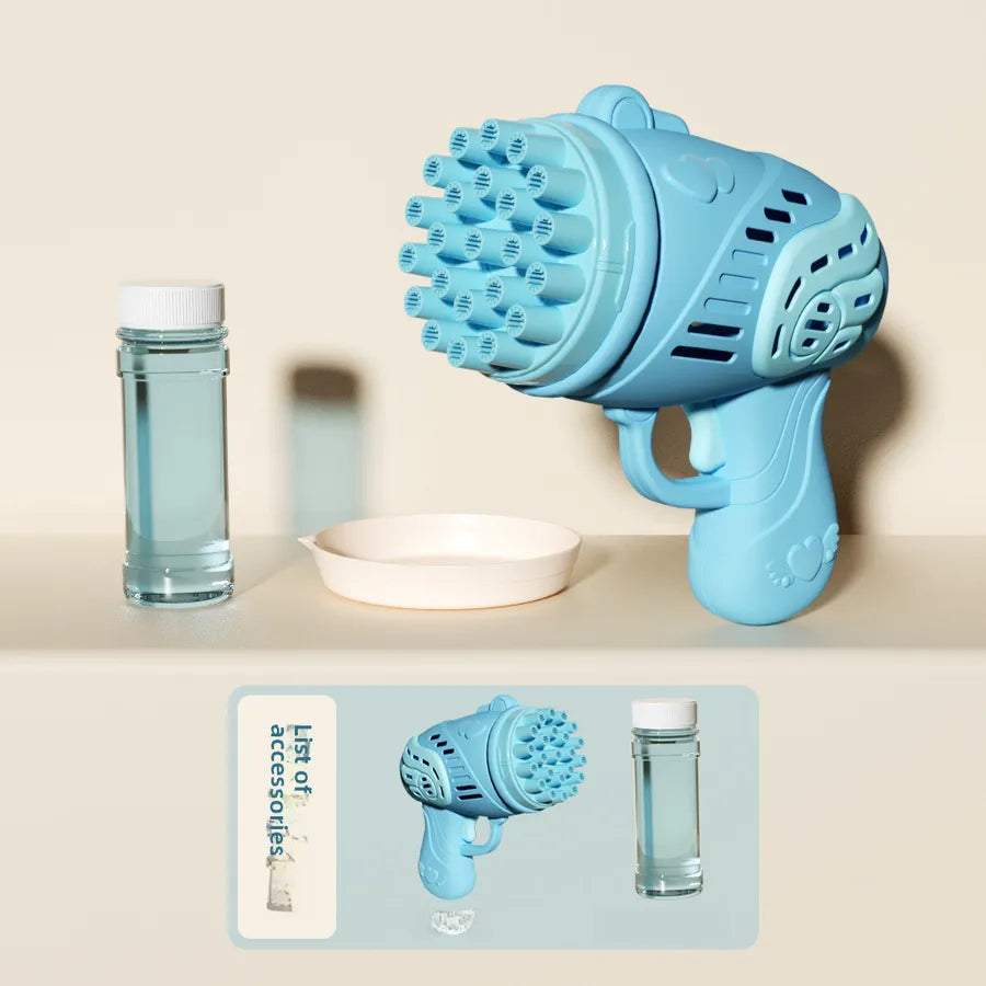 Shake the same 69-hole electric bubble machine children's toys handheld Gatling rocket launcher 32-hole bubble gun wholesale
