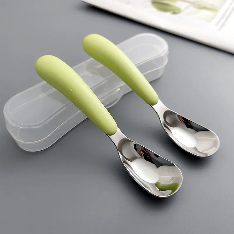 casual solid color stainless steel spoon 1 set