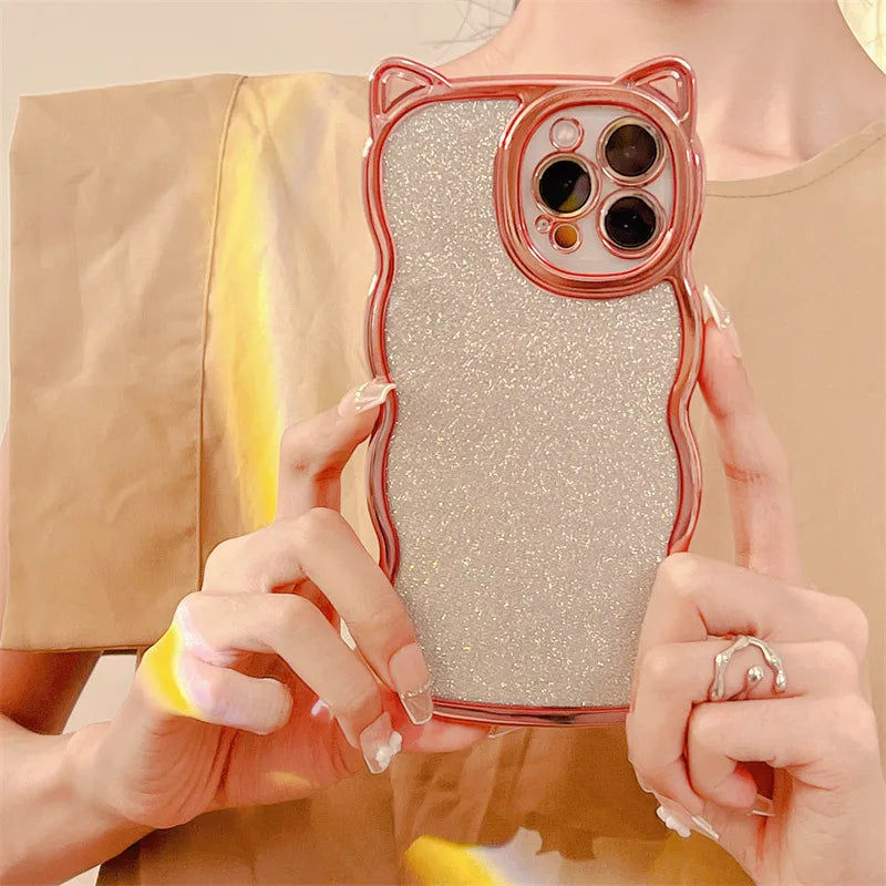 cute cat ears silica gel phone cases