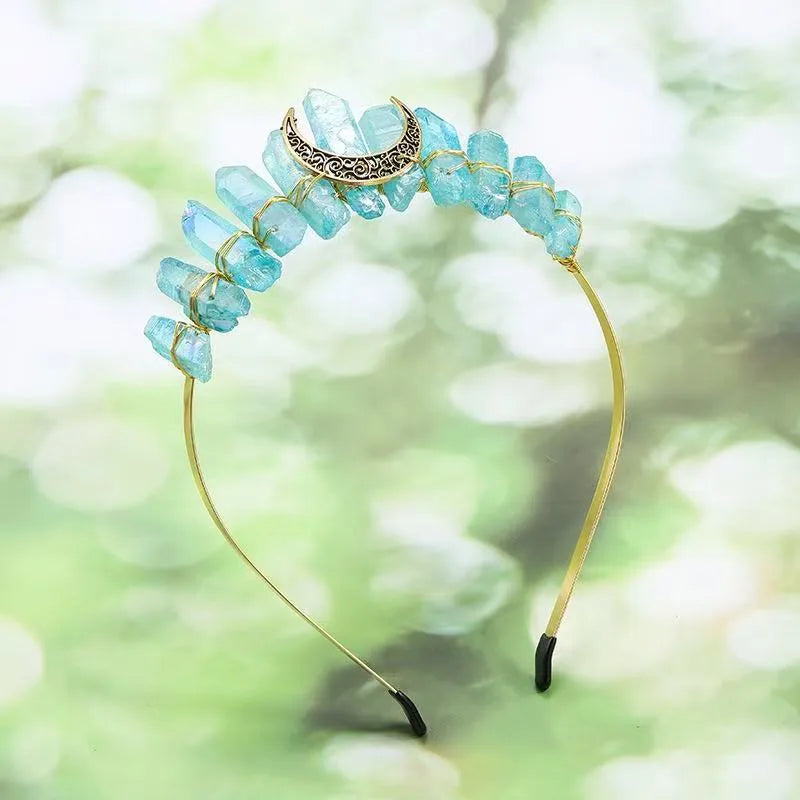 Handmade Pastoral Women's Solid Color Gem Hair Band