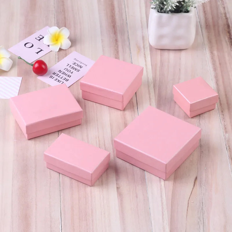 fashion solid color paper jewelry boxes 1 piece