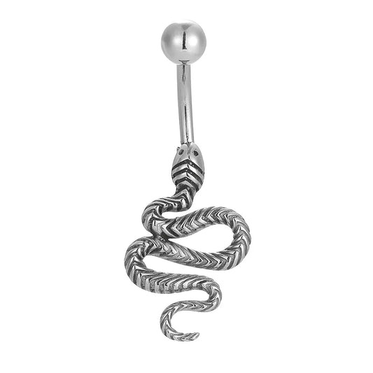 1 Piece Belly Rings Casual Snake Spider 316L Stainless Steel Polishing Hollow Out Zircon
