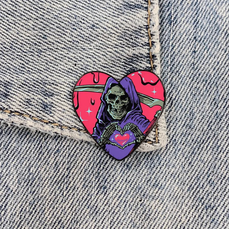 Funny Pin Human Skull Alloy Unisex Brooches