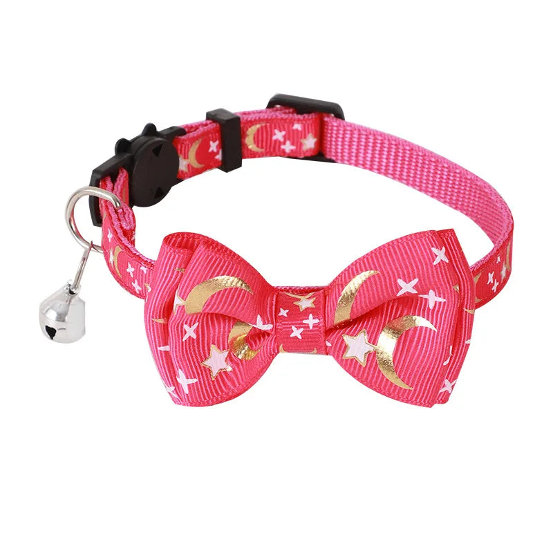 casual classic style polyester bow knot pet collar
