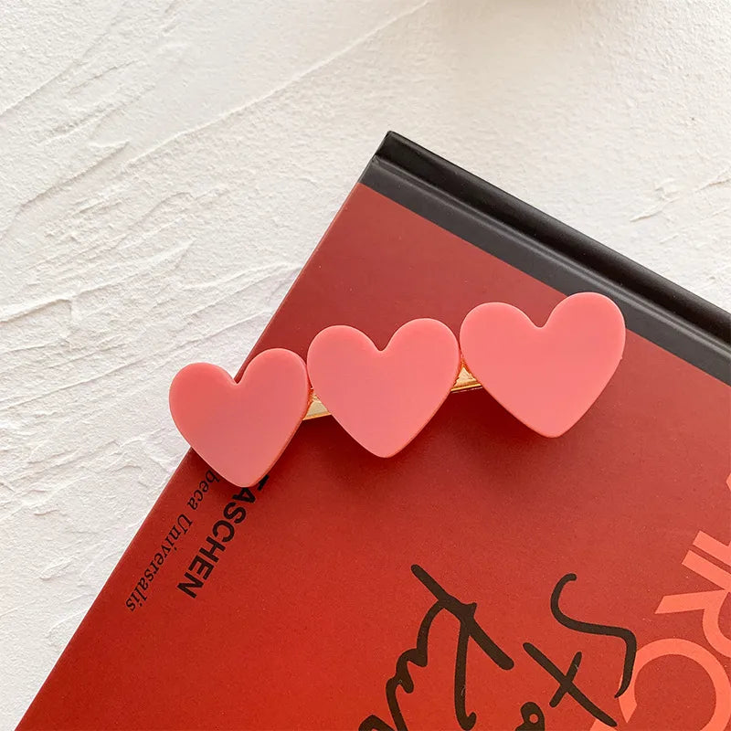 IG Style Sweet Women's Heart Shape Acetic acid sheets Metal Hair Clip