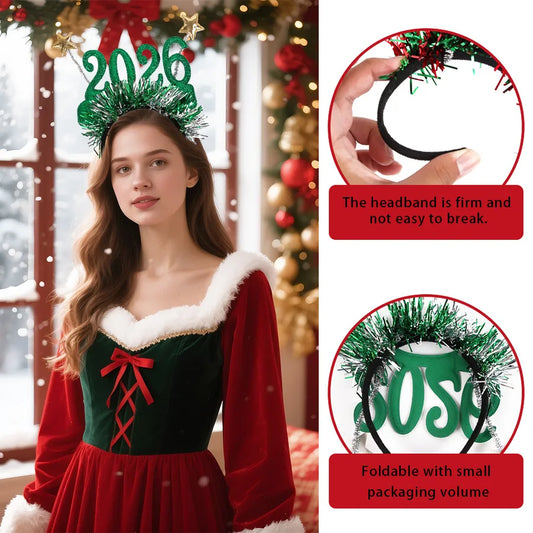 Christmas New Year Party Creative Digital Headband Decoration Star Colorful Strip Hairband Plastic Festival Accessory