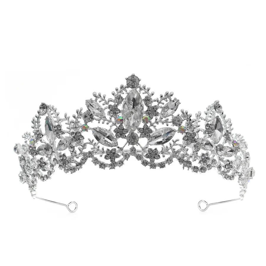baroque prom crown rhinestone pearl headband