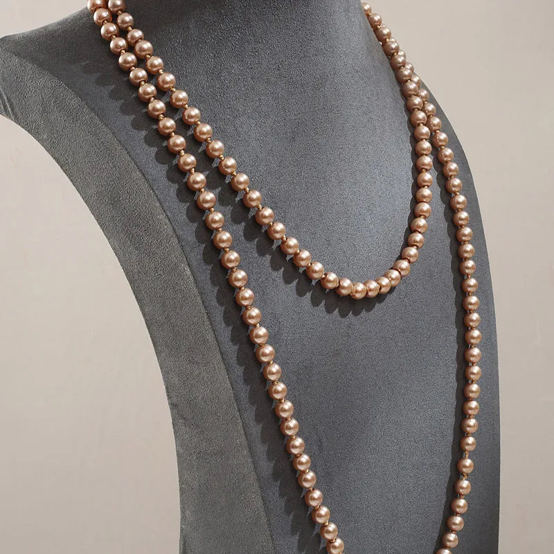 Simple Style Streetwear Solid Color Imitation Pearl Cord String Beaded Necklaces Wholesale