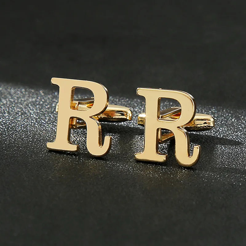 Vintage Style letter Iron Plating Unisex Cufflinks