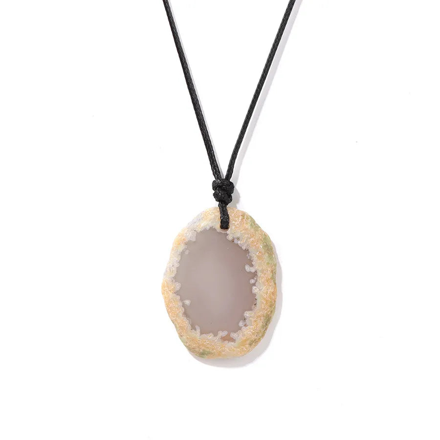 stone agate piece necklace energy stone irregular shape pendant simple pendant birthstone necklace wholesale