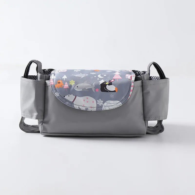 Stroller Bag Buggy Bag Multi-Function Feeder Water Cup Holder Baby Stroller Bag Storage Basket Storage